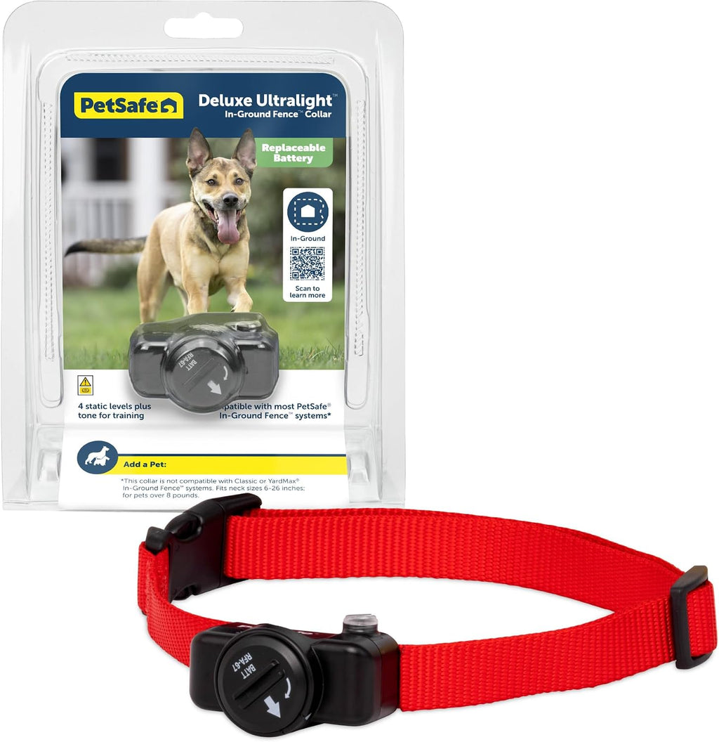 Ultralight Collar In-Ground Fence | Collar Only, Replacement, Extra, Add-A-Dog, Tone & Static Correction, Waterproof, Dogs & Cats 8 lb+